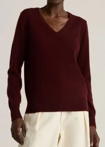 Mongolian Cashmere V-Neck Sweater, $50 - also available in crewneck