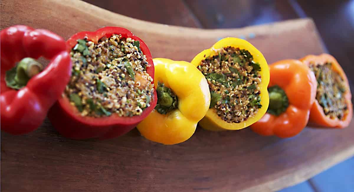 Quinoa and Black Bean Stuffed Peppers