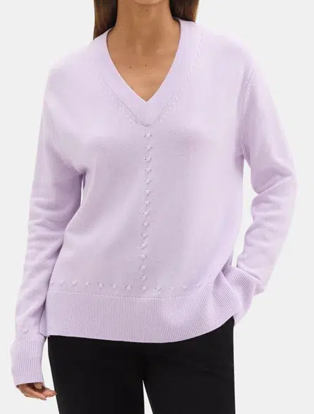 Theory Cable V-Neck Sweater in Wool-Cashmere Blend (4 colors) $99 (was $295)