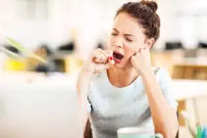 Tired or fatigued woman