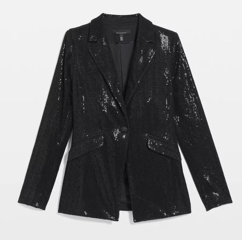 WHBM One-Button Sequin Blazer, $230