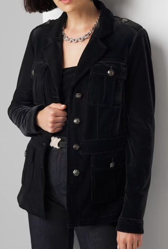 WHBM Velvet Safari Jacket, $195