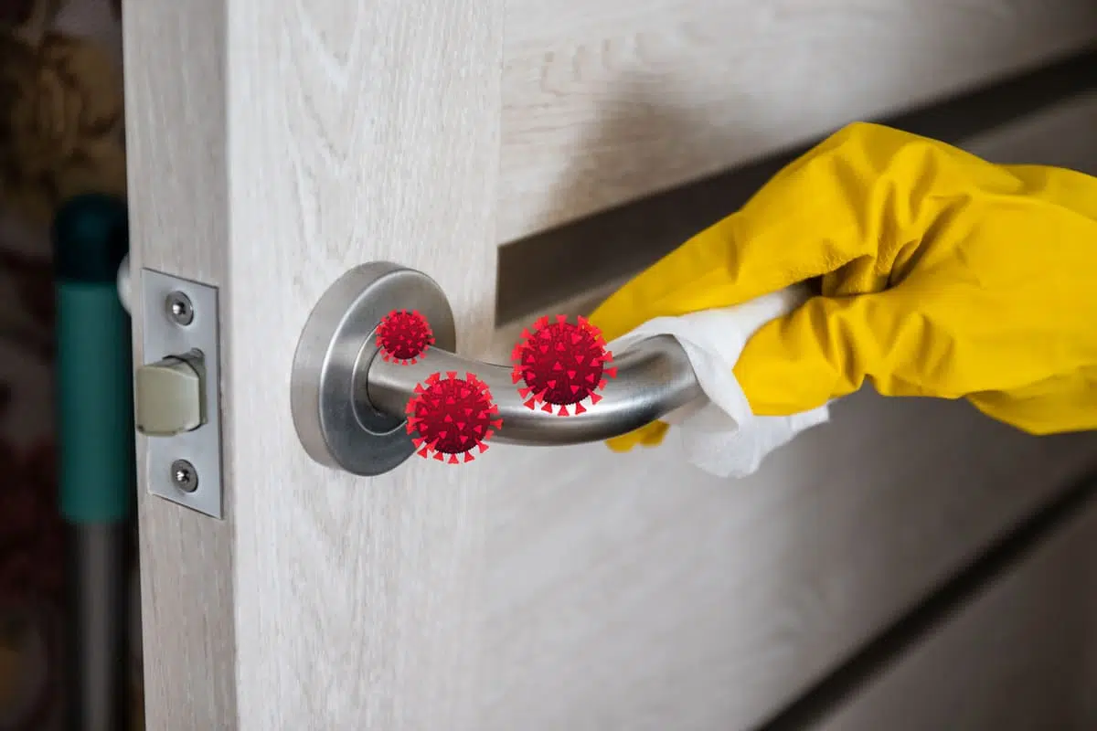 disinfecting home and door handles
