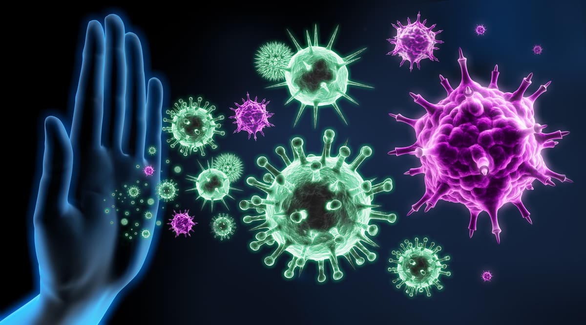 image of immune system fighting germs