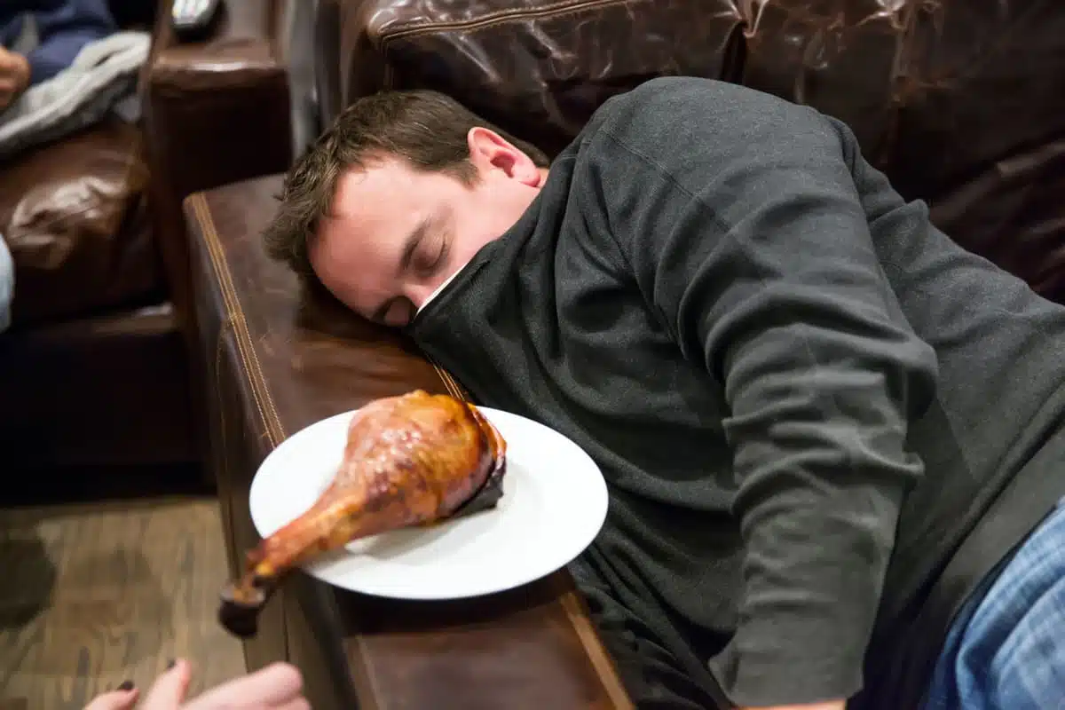 napping after thanksgiving dinner