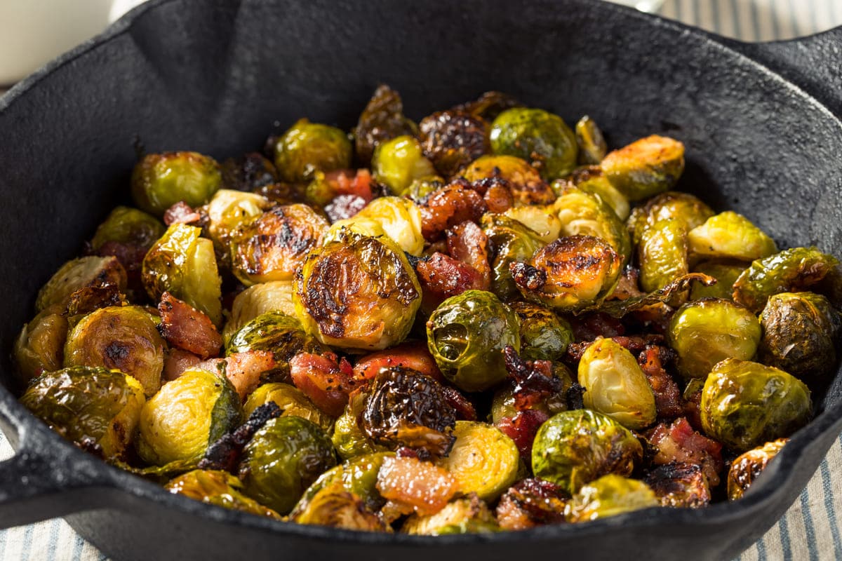 Balsamic Glazed Brussels Sprouts with Bacon