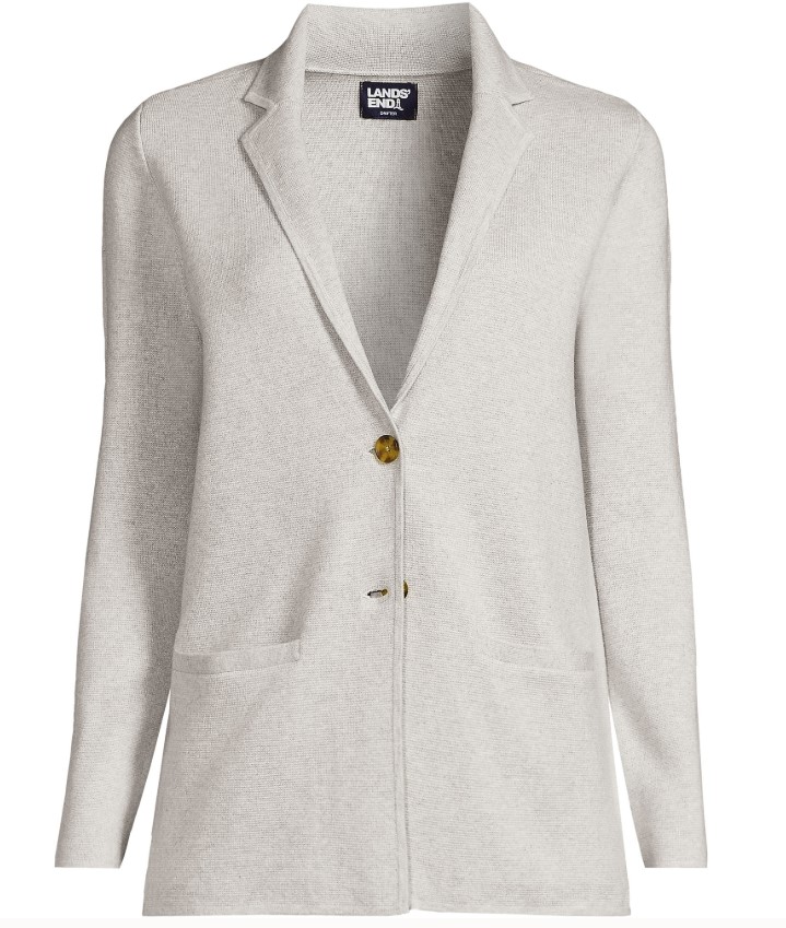 Lands’ End Cotton Button Front Blazer Sweater (9 colors) $109.95