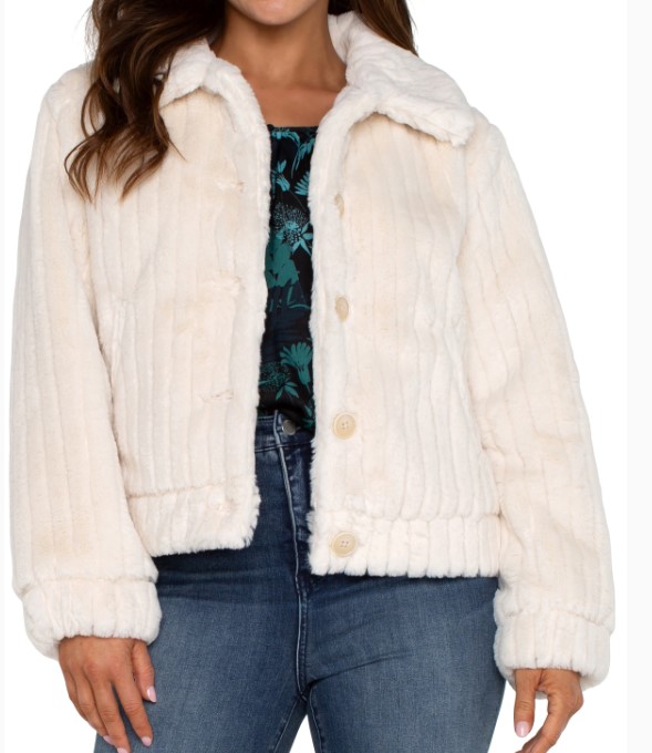 Liverpool Faux Fur Trucker Jacket $119