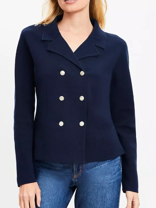 Loft Double Breasted Sweater Blazer $84.95