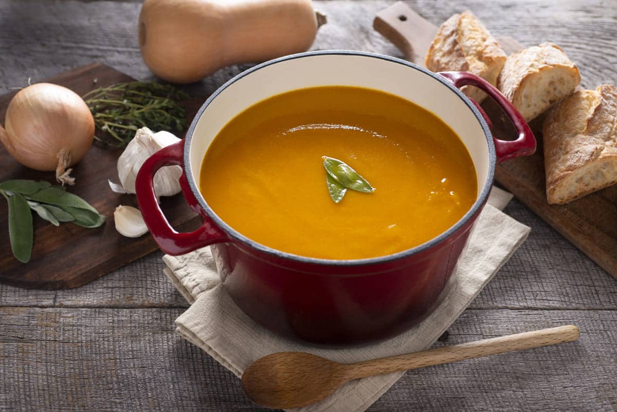 Roasted Butternut Squash Soup with Sage and Nutmeg