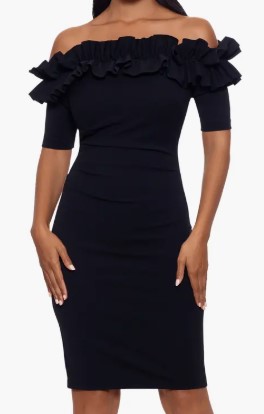Xscape Evenings Ruffle Off-the-Shoulder Cocktail Dress (2 colors) $228