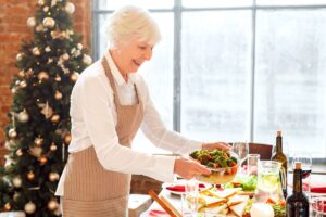 woman preparing health dinner, mindful eating