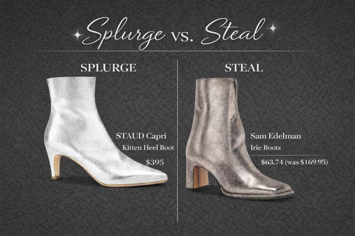 Spurge vs steal metallic booties