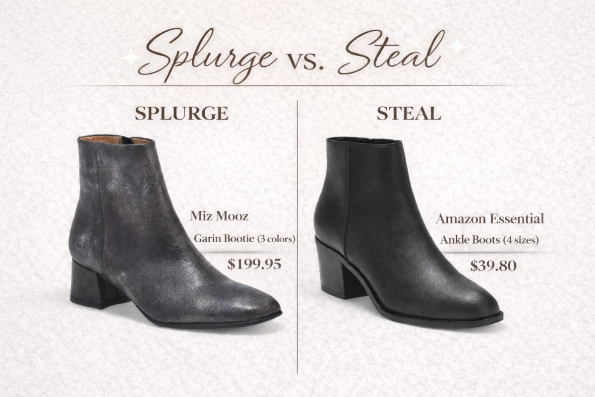 Spurge vs steal black leather booties
