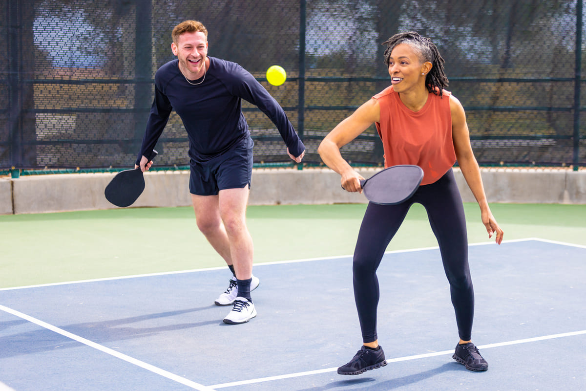 people playing pickleball