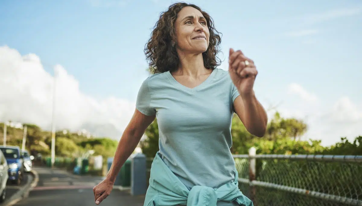 woman walking outside