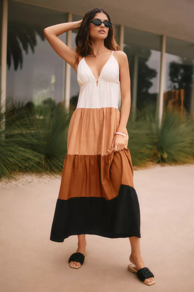 They Raya Colorblock Maxi Dress