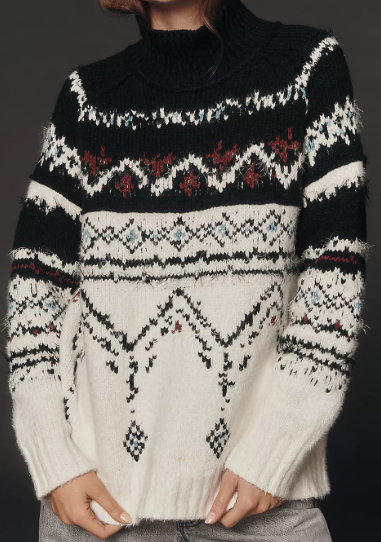 Anthropologie Pilcro Cotton Blend Fairisle Sweater, $188