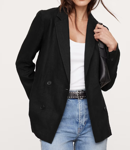 Banana Republic Relaxed Double-Breasted Linen Blazer, $99.99 (was $200)