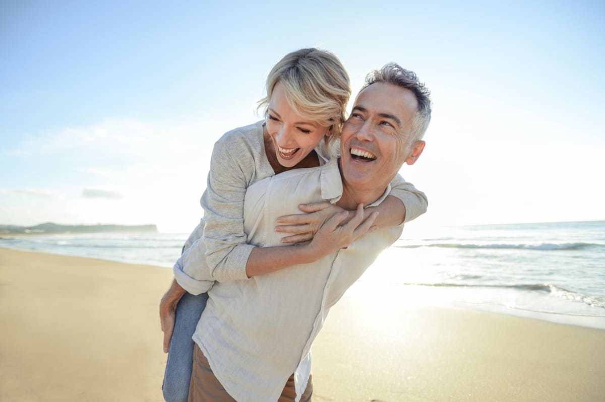 Couple having fun on the beach