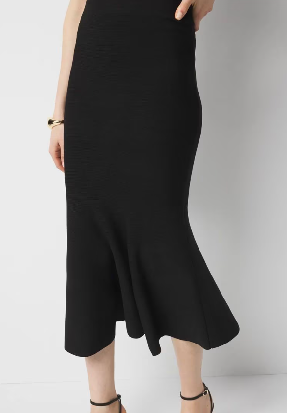 WHBM Trumpet Flare Midi Skirt, $89 (was $110)