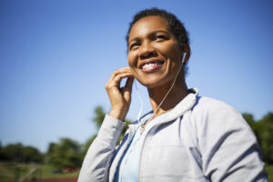 Inspired woman working out