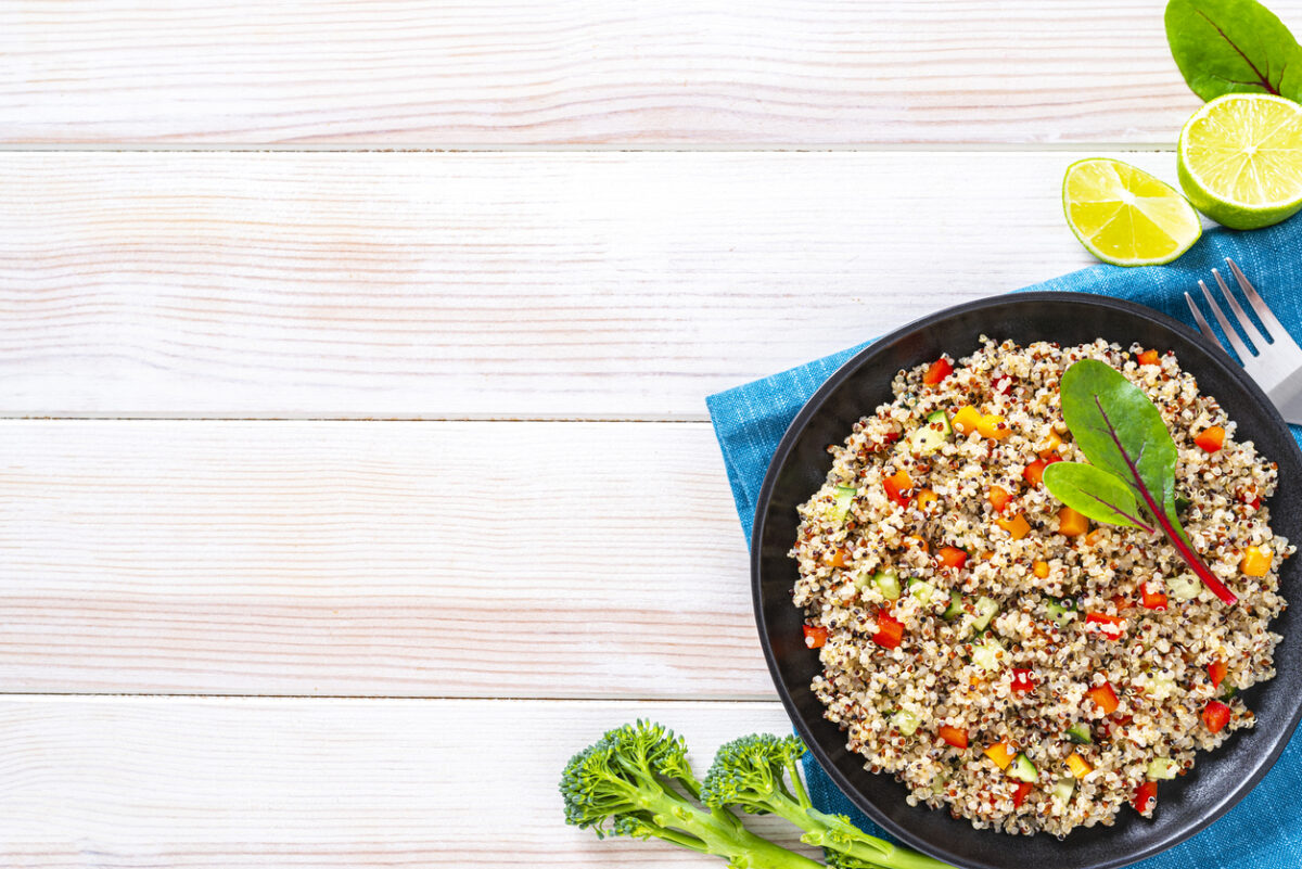 Quinoa salad with mixed veggies