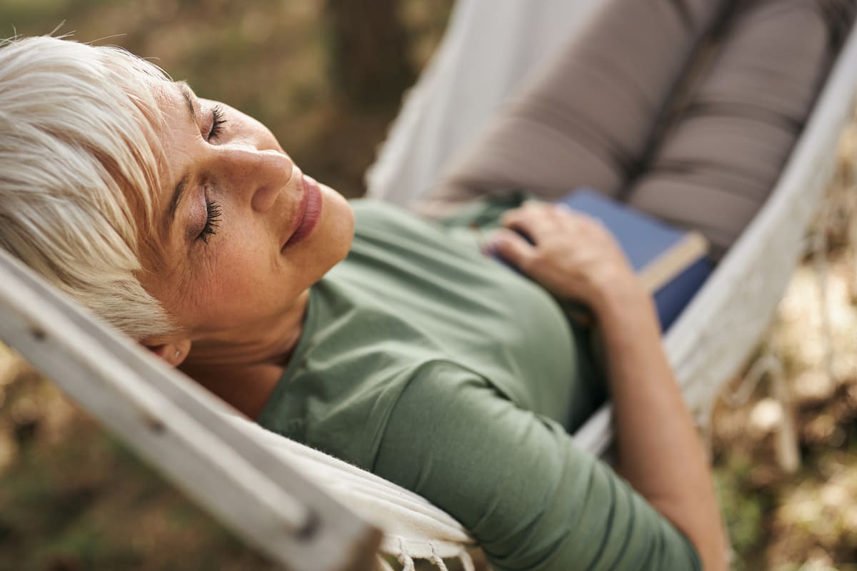 woman napping in a hammock