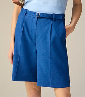 J. Crew Pleated 9 trouser short in stretch linen blend (4 colors) $128.00
