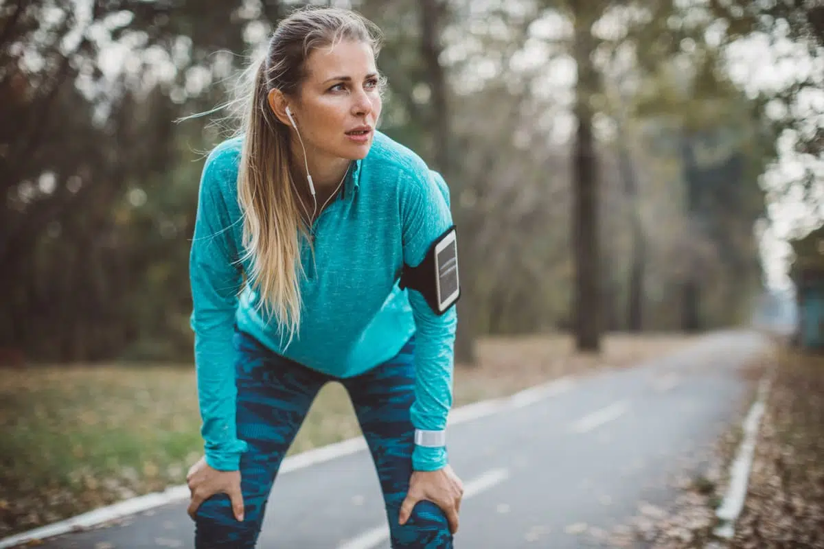 Woman resting after a workout