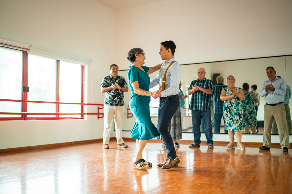 couple ballroom dancing