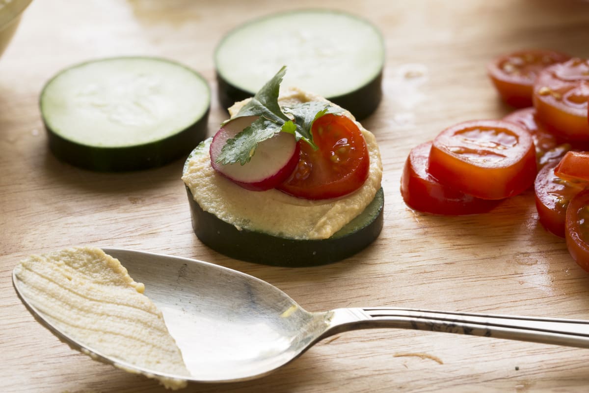 Cucumber Hummus Bites