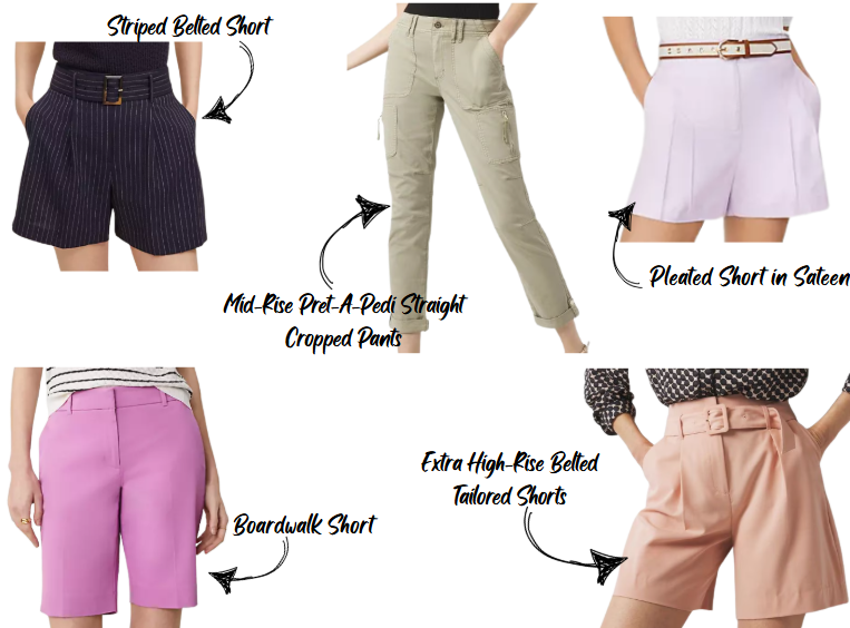 Shorts with white blouses