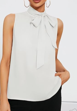 SweatyRocks Sleeveless Stand Collar Tie Neck Blouse Tank Top (5 colors) $24.99