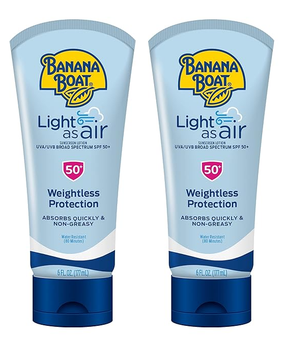 Banana Boat Light As Air Sunscreen Lotion SPF 50 Twin Pack, $19.99