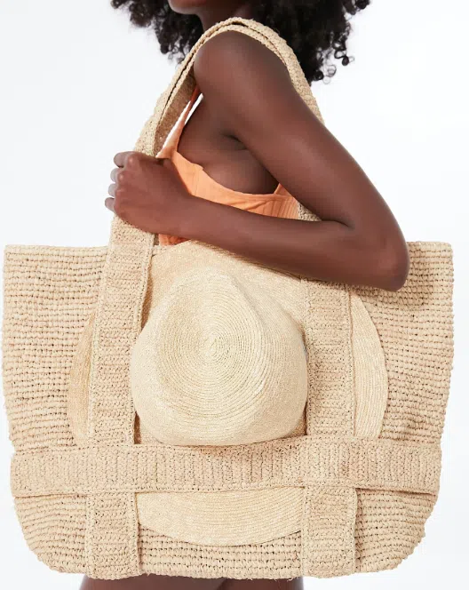 HAT ATTACK Natural Straw Traveler Hat Bag, $198