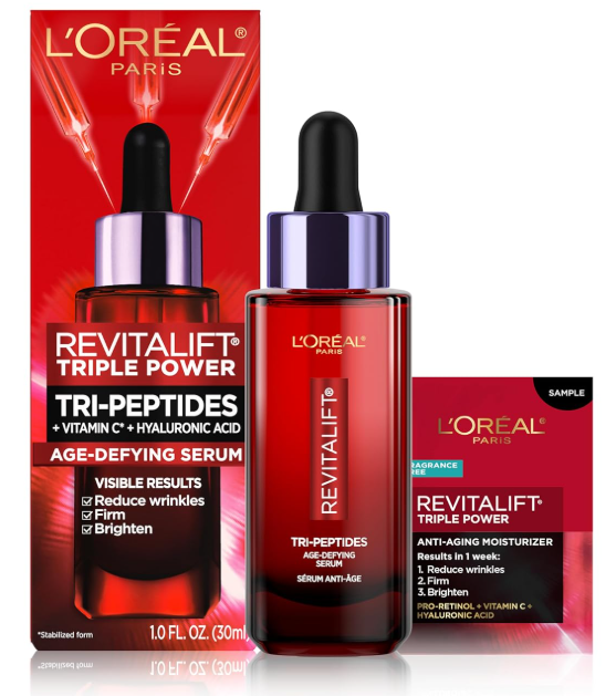 L'Oreal Paris Revitalift Triple Power Age-Defying Face Serum, $18.44