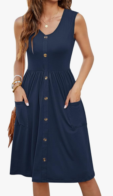 MOLERANI Sleeveless Casual Midi Dress with Pockets (43 colors), $31.69