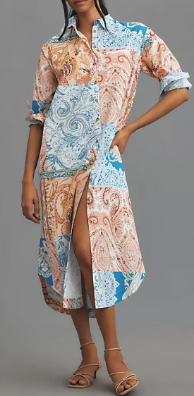 Maeve Long-Sleeve Shirt Dress (6 colors), $148