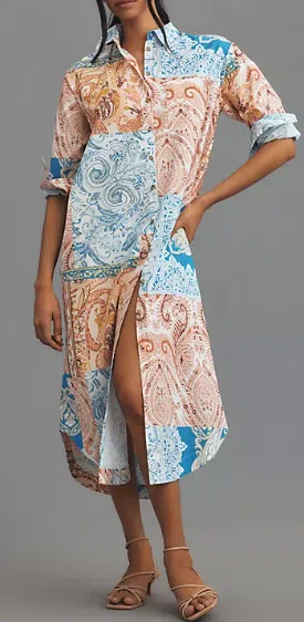 Maeve Long-Sleeve Shirt Dress (6 colors), $148