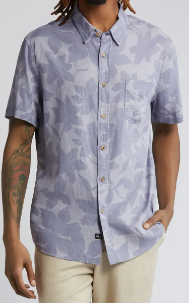 Rails Print Short Sleeve Linen Blend Button-Up Shirt, $138