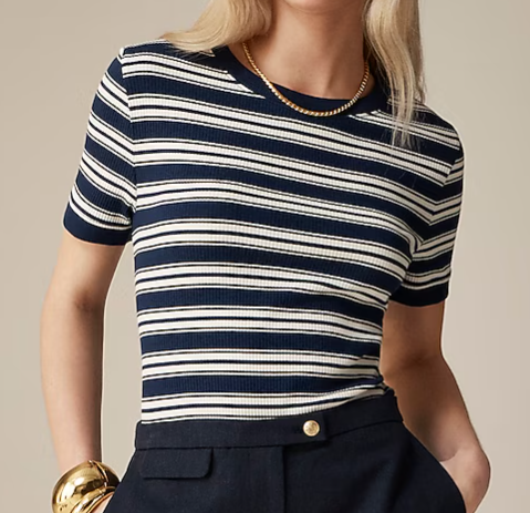J. Crew Vintage rib shrunken T-shirt with contrast trim