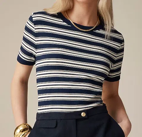 J. Crew Vintage rib shrunken T-shirt with contrast trim