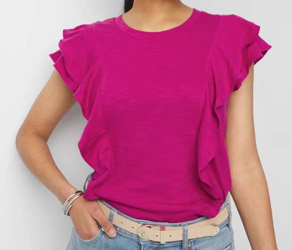 White House Black Market Ruffle Sleeve Tee (7 colors), $29 (was $46.50)