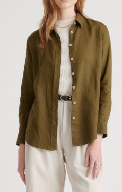 Quince 100% European Linen Long Sleeve Shirt, $39.90