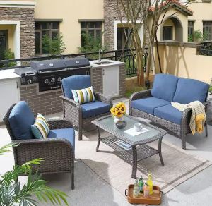 Toject Denali Gray 4-Piece Outdoor Wicker Set