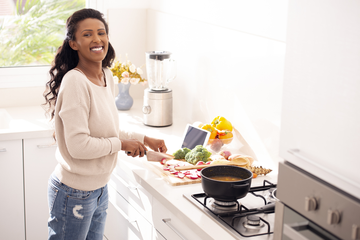 Woman preparing a healthy meal
