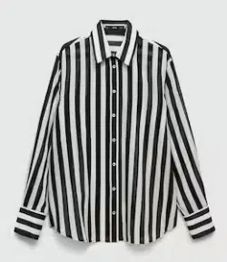 100% Semi-Transparent Striped Cotton Shirt, $59.99