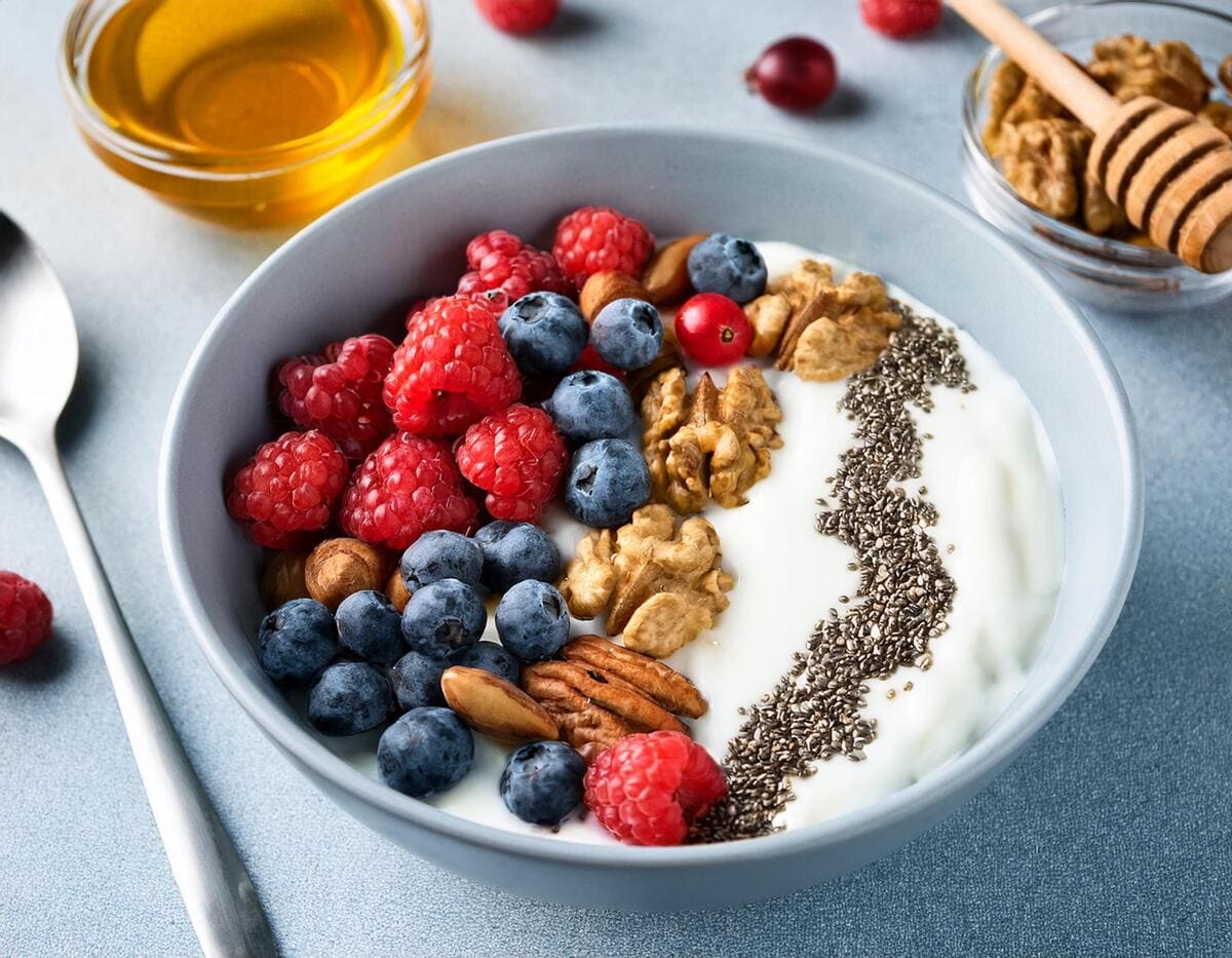Walnut and Berry Yogurt Bowl