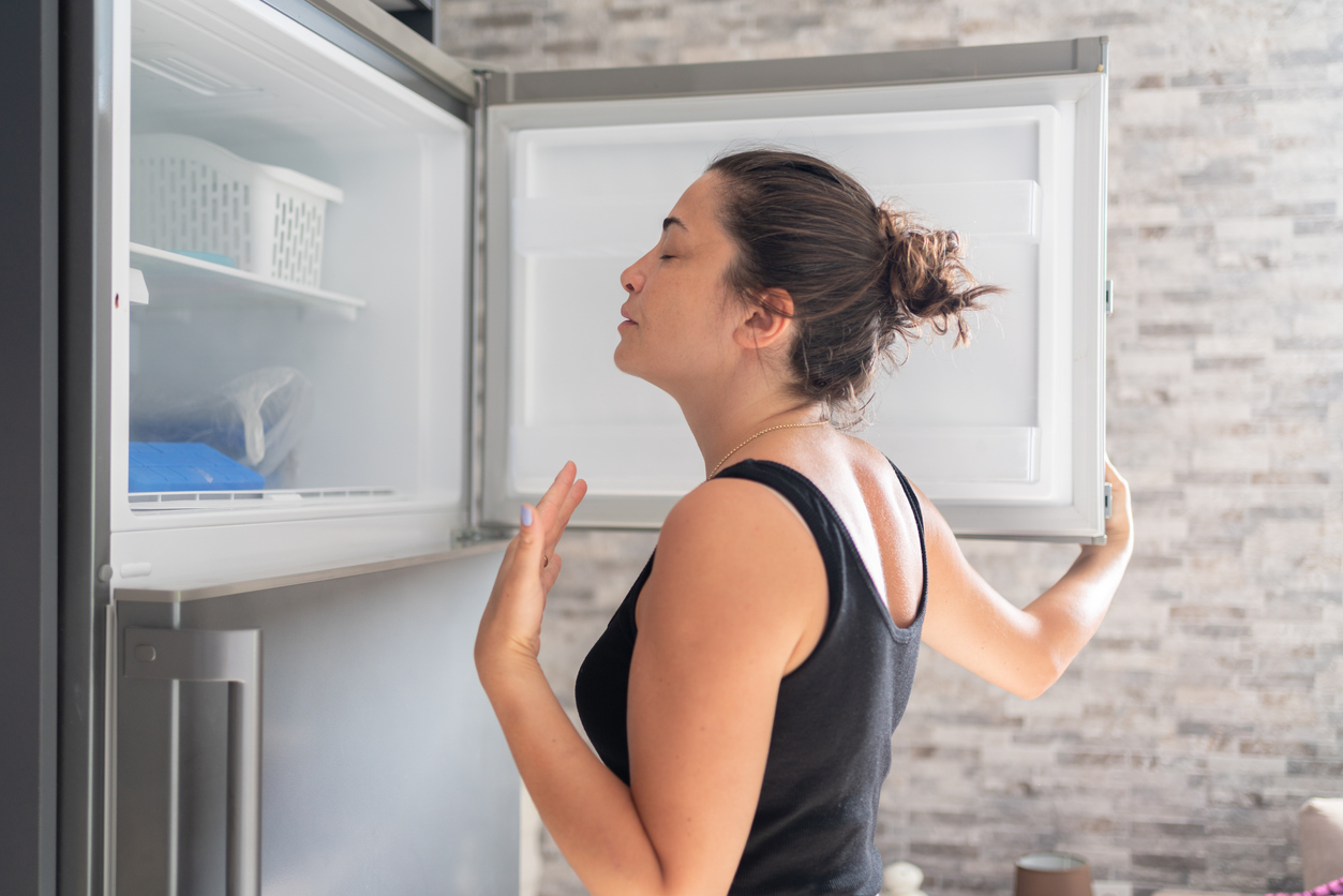 Menopause relief or woman having a hot flash